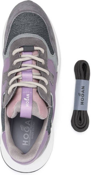 Hogan panelled lace-up sneakers Grey