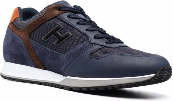 Hogan panelled-leather sneakers Blue