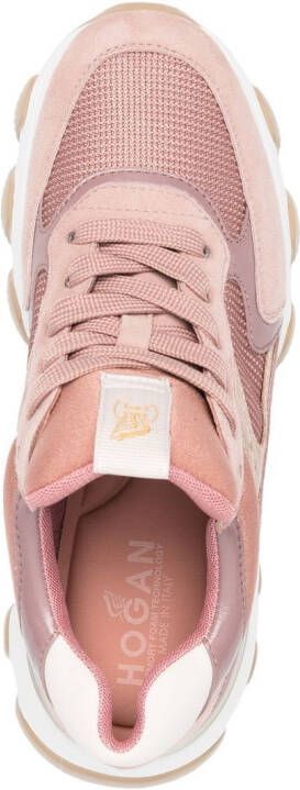 Hogan panelled logo-patch sneakers Pink