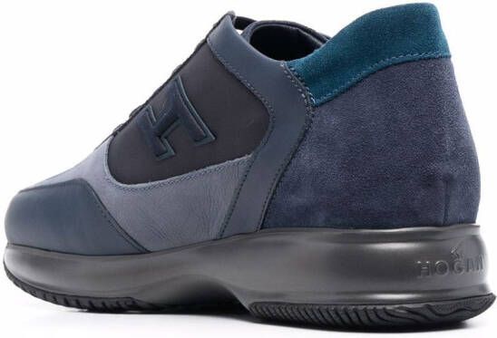 Hogan panelled suede-leather sneakers Blue