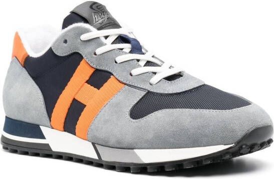 Hogan panelled suede sneakers Grey