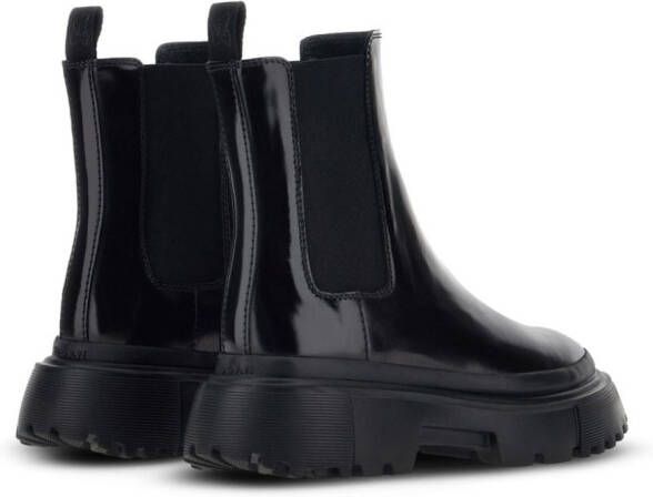 Hogan patent-leather Chelsea boots Black