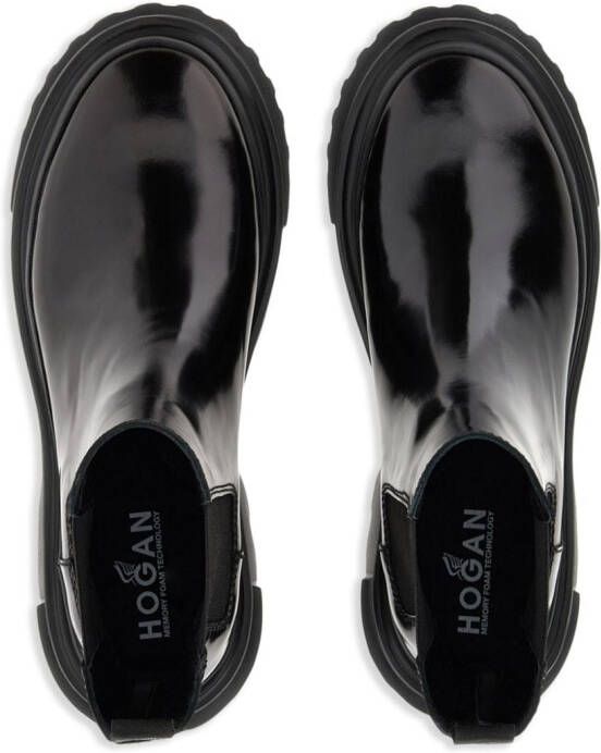 Hogan patent-leather Chelsea boots Black