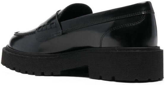 Hogan platform penny loafers Black