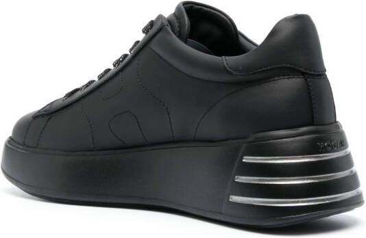 Hogan Rebel sequin-detail leather sneakers Black