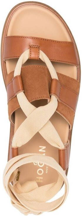 Hogan strappy leather sandals Brown