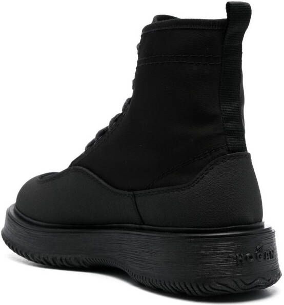 Hogan Untraditional lace-up ankle boots Black