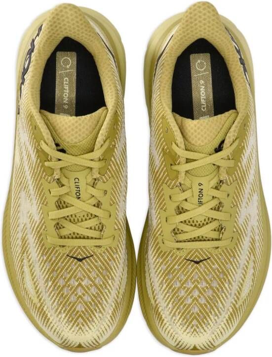 HOKA Clifton 9 chunky-sole sneakers Yellow