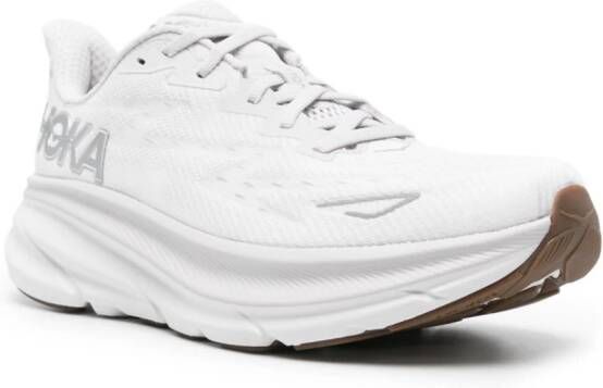 HOKA Clifton 9 lace-up sneakers White