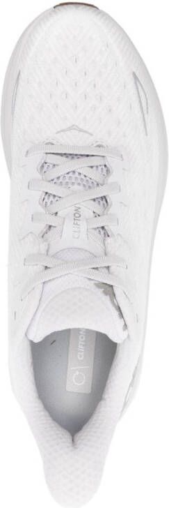 HOKA Clifton 9 lace-up sneakers White