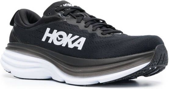 HOKA Bondi 8 logo-print lace-up sneakers Black