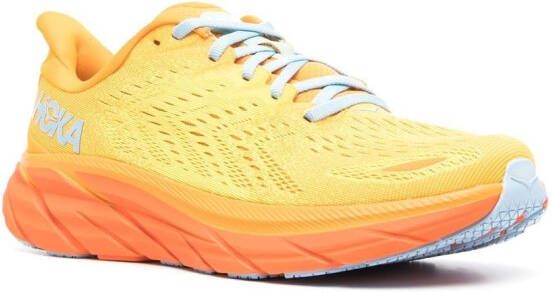 HOKA Clifton 8 lace-up sneakers Yellow