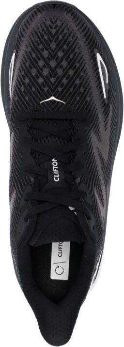 HOKA Clifton 9 lace-up sneakers Black