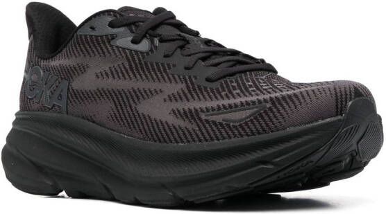 HOKA mesh-panel lace-up sneakers Black