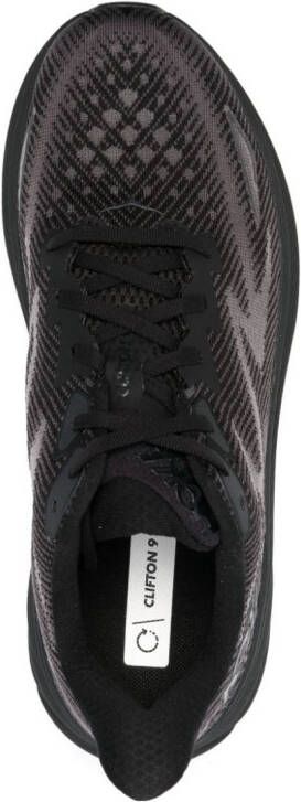 HOKA mesh-panel lace-up sneakers Black
