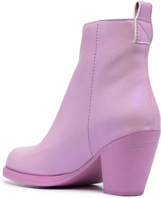Honey Fucking Dijon leather ankle boots Pink
