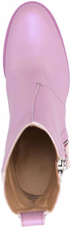 Honey Fucking Dijon leather ankle boots Pink
