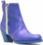 Honey Fucking Dijon zip-up heeled leather boots Blue - Thumbnail 2