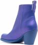 Honey Fucking Dijon zip-up heeled leather boots Blue - Thumbnail 3