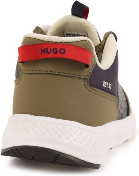 HUGO KIDS logo-embossed panelled sneakers Green