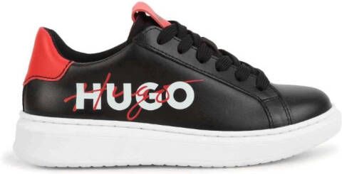 HUGO KIDS logo-print lace-up sneakers Black