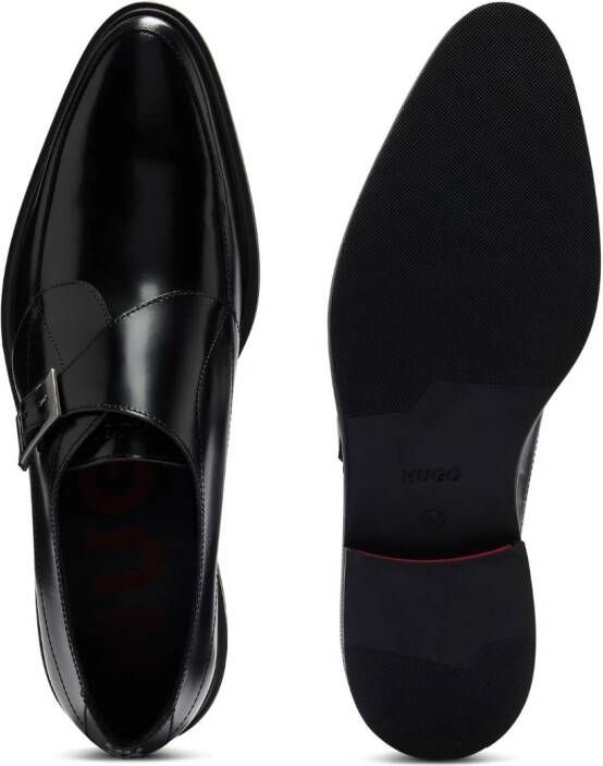 HUGO leather monk shoes Black