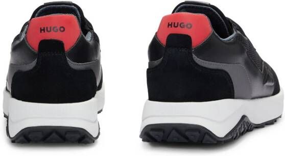 HUGO logo-debossed leather sneakers Black