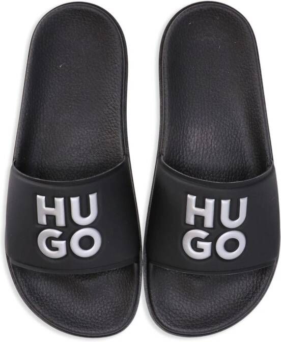 HUGO logo-debossed moulded-footbed slides Black