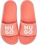 HUGO logo-debossed slides Orange - Thumbnail 4