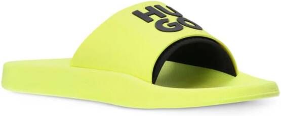 HUGO logo-embossed pool slides Yellow