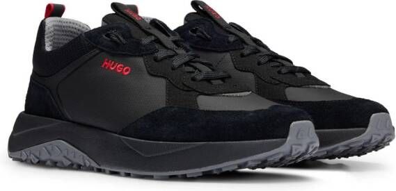 HUGO logo-embroidered low-top sneakers Black