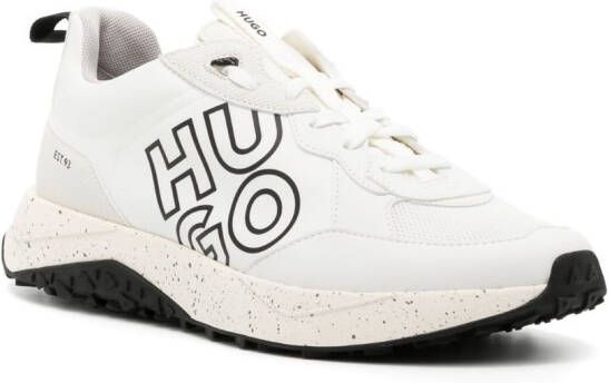 HUGO logo-print faux-leather sneakers White