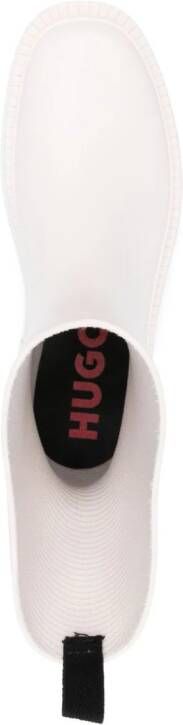 HUGO logo-print round-toe boots Neutrals