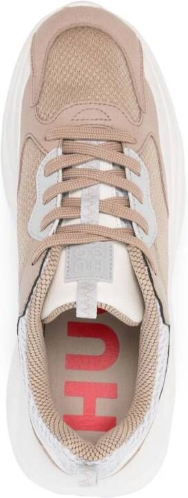 HUGO logo-sole panelled sneakers Neutrals