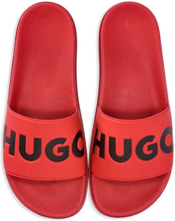 HUGO Match It logo-debossed slides Red
