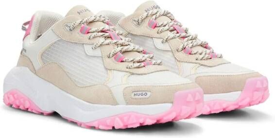 HUGO panelled low-top sneakers Pink