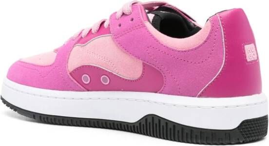 HUGO panelled suede sneakers Pink