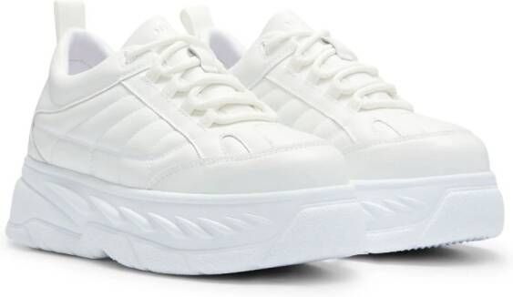 HUGO quilted faux-leather sneakers White