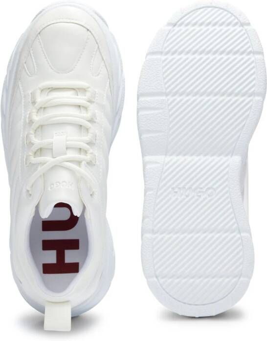 HUGO quilted faux-leather sneakers White