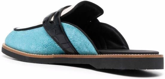 HUMAN RECREATIONAL SERVICES Palazzo colour-block mules Blue