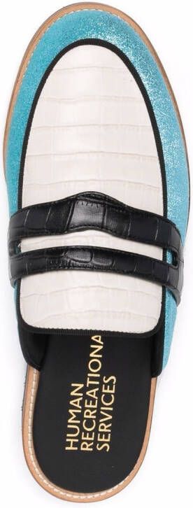 HUMAN RECREATIONAL SERVICES Palazzo colour-block mules Blue