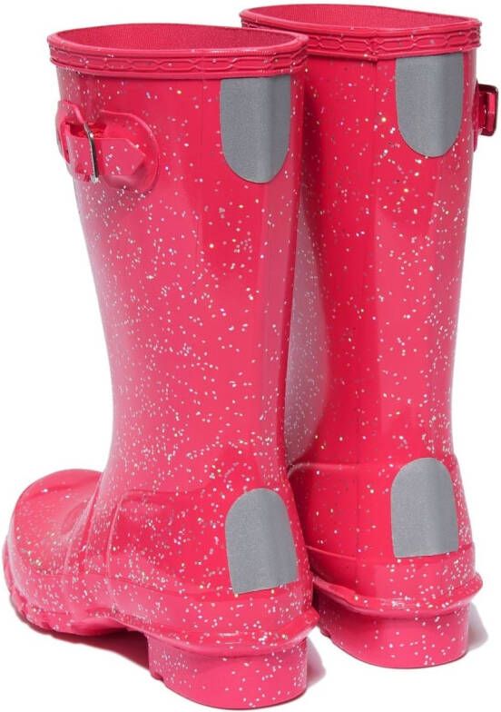 Hunter Kids glossy glitter wellie boots Pink