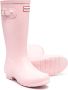 Hunter Kids logo-patch detail boots Pink - Thumbnail 2