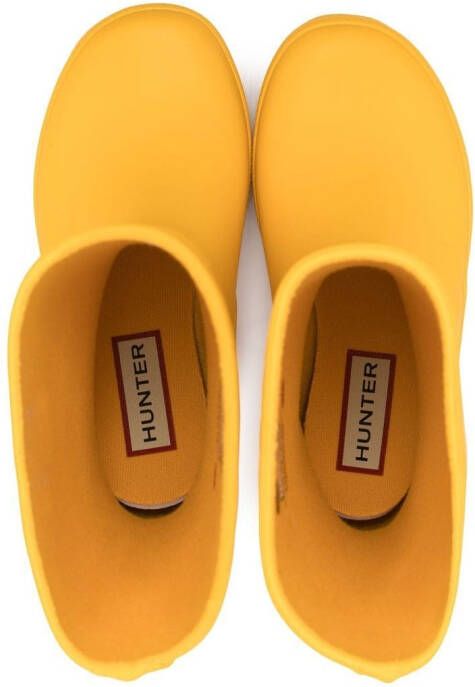 Hunter Kids logo-patch rain boots Yellow