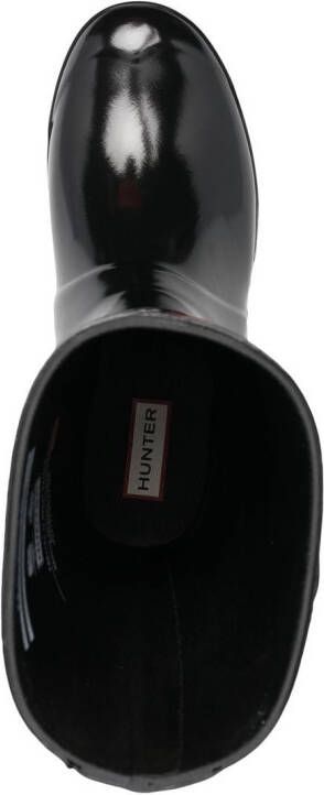 Hunter logo-patch detail boots Black