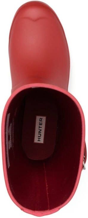 Hunter logo-patch detail boots Red