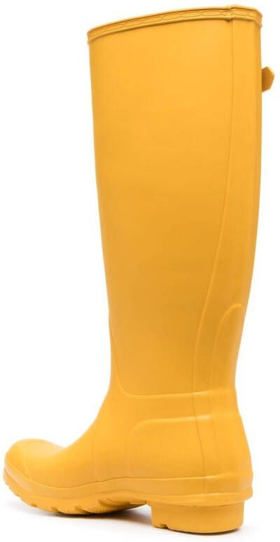 Hunter logo-patch detail boots Yellow