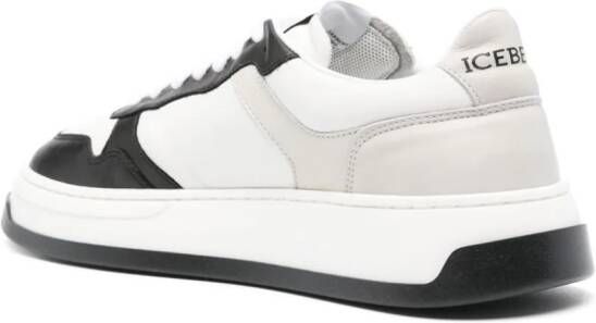 Iceberg contrast-panel leather sneakers White