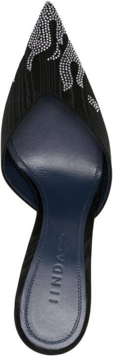iindaco Carmen 95mm crystal-embellished mules Black