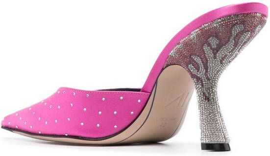 iindaco Carmen 95mm crystal-embellished mules Pink